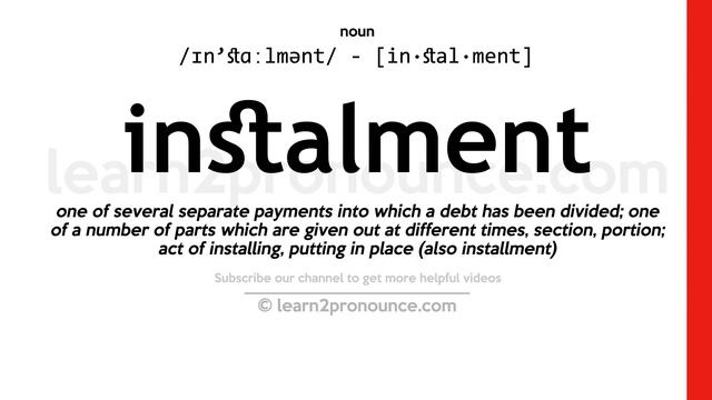 Pronunciation of Instalment | Definition of Instalment смотреть онлайн