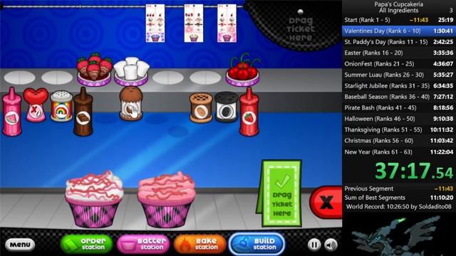 Papa's Cupcakeria All Ingredients Speedrun - Segment 1 смотреть онлайн