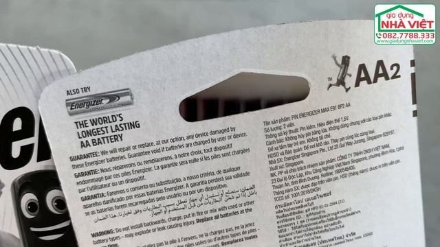 Bộ 2 pin tiểu Energizer Max E91 BP2 AA LR6 смотреть онлайн