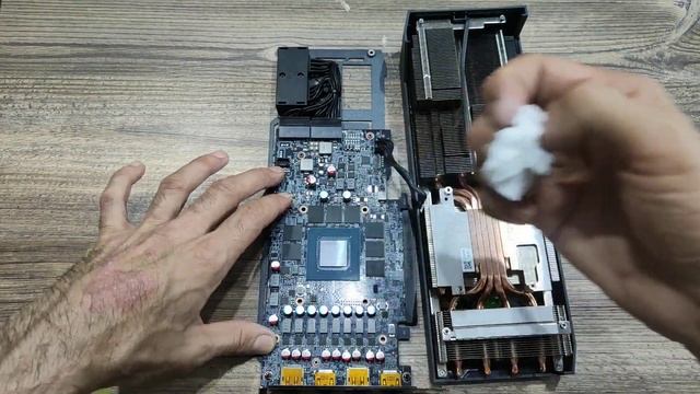 Установка медной пластины на Gigabyte RTX3070TI Eagle Oc