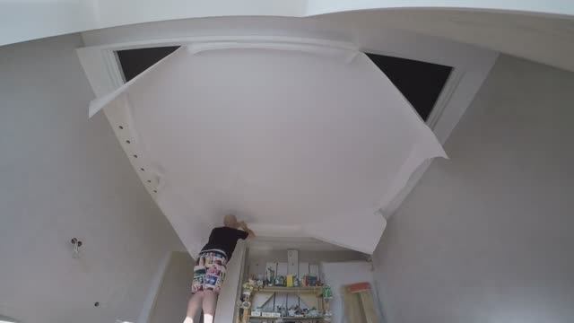 Как сделать натяжной потолок из акустического тканевого полотна CLIPSO ACCUSTIC 495 D смотреть онлайн