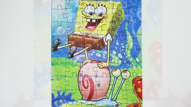 Губка Боб Квадратные Штаны и улитка Гарри - собираем пазлы для детей. SpongeBob SquarePants puzzle смотреть онлайн