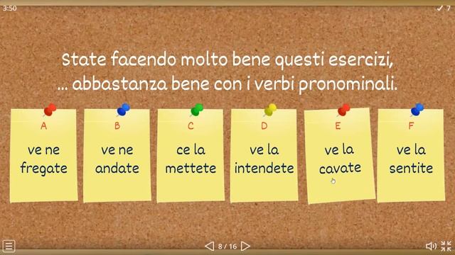 QUIZ VERBI PRONOMINALI, LIVELLI B1-B2-C1-C2 смотреть онлайн