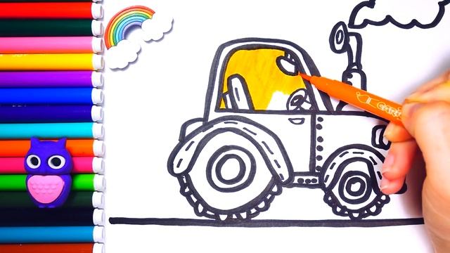 Menggambar dan mewarnai traktor untuk anak anak dan balita | Bagaimana Menggambar Tip Seni Sederhana смотреть онлайн