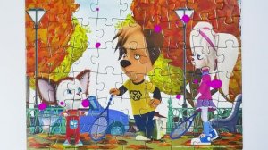 Лиза Дружок и Малыш играют Cобираем пазл с героями мульта Барбоскины Puzzle