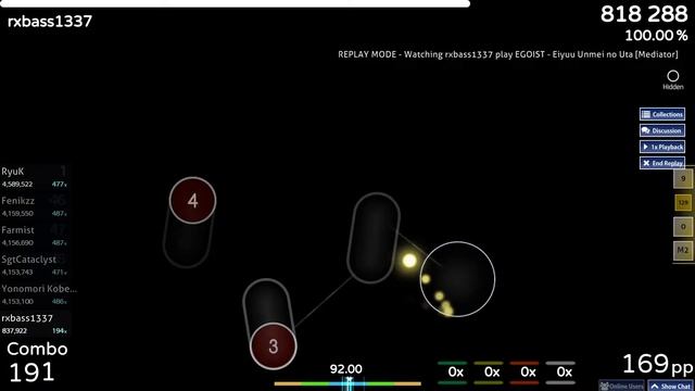 rxbass1337 | EGOIST - Eiyuu Unmei no Uta [Mediator] +HD 100.00% SS {#2 228pp FC} смотреть онлайн