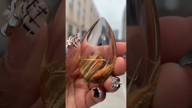 Unboxing a rutile lodolite cabochon 💎 смотреть онлайн