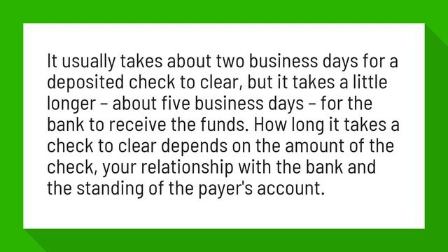 How Long Does It Take For A Large Check To Clear The Bank?