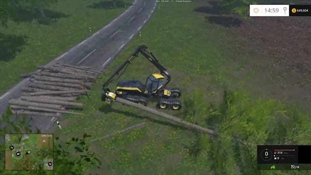 Farming Simulator 15 Cutting Trees with Ponsse Scorpion Timelapse смотреть онлайн