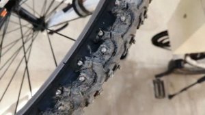 Шипованная резина для электро-велосипеда своими руками.Или как ездить на велосипеде зимой