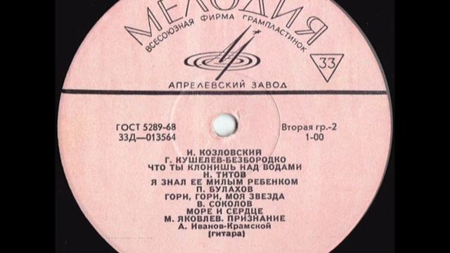 Иван Козловский - Старинные романсы (сторона 2) Lp смотреть онлайн