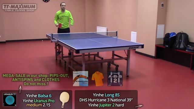 Review Yinhe URANUS PRO - Effective SHORT PIPS, Soft & Medium Versions Test In Attack & Defence