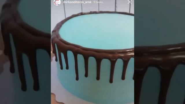 Шоколадные подтеки на торте смотреть онлайн