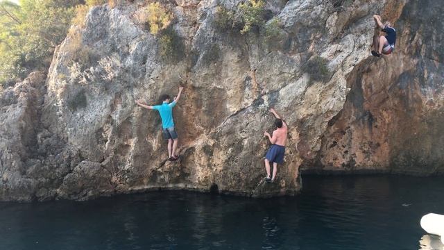 Rock Climbing From Sea In Turkey