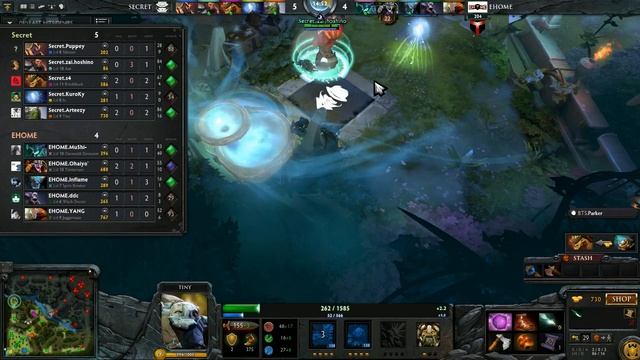 Arteezy (Tiny) - TEAM SECRET vs. EHOME @ Dota 2 Asia Championship 2015 смотреть онлайн