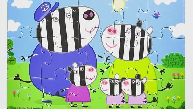 Свинка Пеппа Мультик - Зебра Зоя - собираем пазлы для детей. Peppa Pig Puzzles | Раскрашка ТВ смотреть онлайн