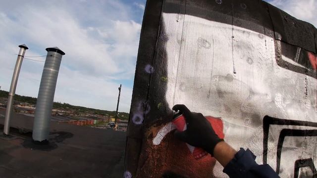 Graffiti Bombing - Bus Stop / Rooftop.