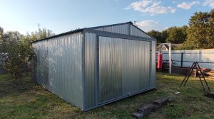 Двухскатный каркасный  гараж металлический разборный пенал 4х6х2.60м с толщиной профлиста 0.8мм