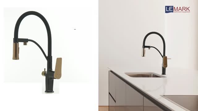 Смеситель для кухни с подключением к фильтру с питьевой водой LEMARK BRONX LM3761BLR смотреть онлайн