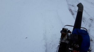 доработки снегоуборочной приставки, эксперимент с желобом