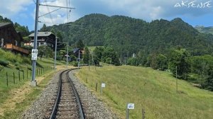 Поезд. 4K видео от первого лица. Швейцария, дорога через золотой перевал