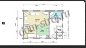 Деревянный сруб 6.5x9 м.