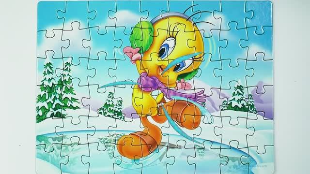 Tweety Bird Looney Tunes - solving puzzle for kids - Раскрашка ТВ смотреть онлайн