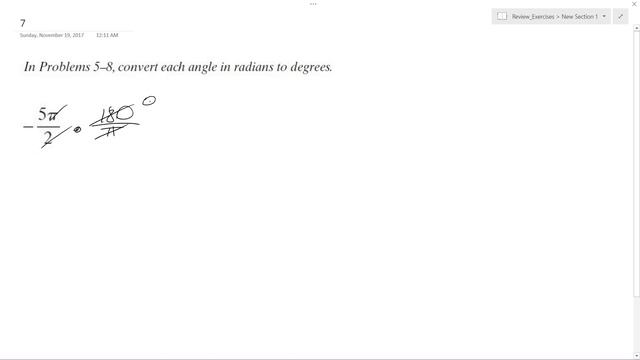 negative 5pi/2 radians convert from radians to degrees смотреть онлайн