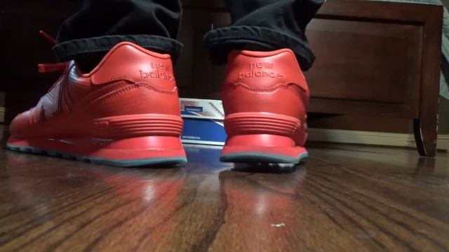 New Balance 574 Perforated Leather On Foot смотреть онлайн