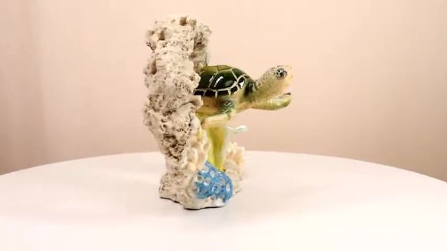 Ebros Nautical Marine Green Sea Turtle Swimming By Coral Reef Decor Figurine 6"L смотреть онлайн