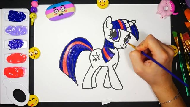 Рисуем и раскрашиваем Мой Маленький Пони Сумеречная Искорка MLP Coloring смотреть онлайн