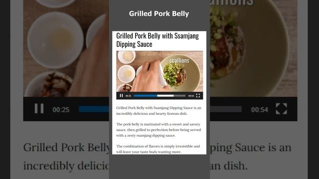 Grilled Pork Belly with Ssamjang Dipping Sauce смотреть онлайн