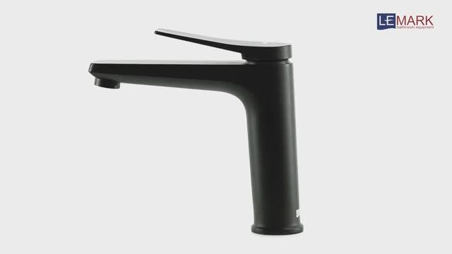 Смеситель для умывальника монолитный LEMARK BRONX LM3737BL смотреть онлайн