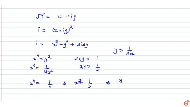 IIT JEE COMPLEX NUMBERS AND QUADRATIC EQUATIONS Find all possible values of `sqrt(i)+sqrt(-i)dot` смотреть онлайн