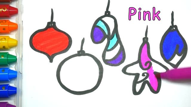 How to Draw CHRISTMAS TOY ACCESSORIES - Как Нарисовать Ёлочные Игрушки / Раскрашка ТВ смотреть онлайн