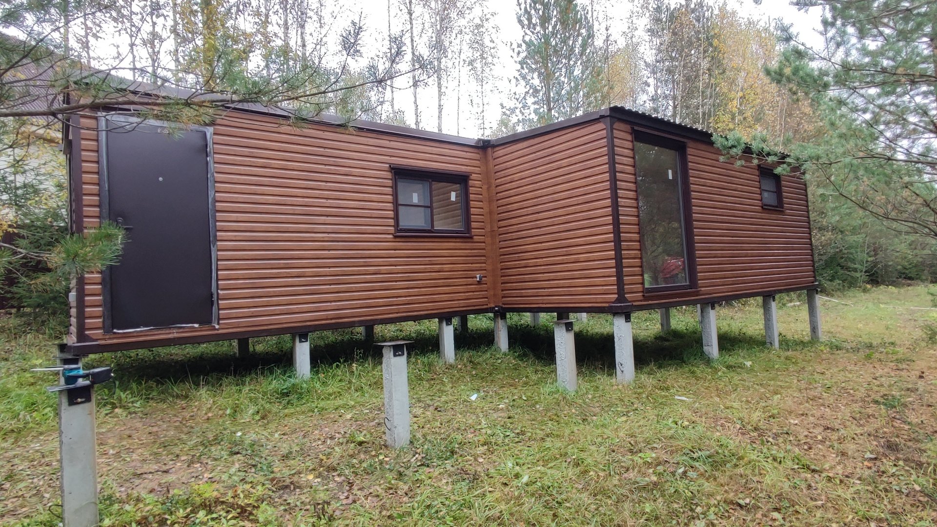 Дачный домик модульный Люкс блок контейнер вагончик металлический 4.80х8 м с утеплением 100мм смотреть онлайн