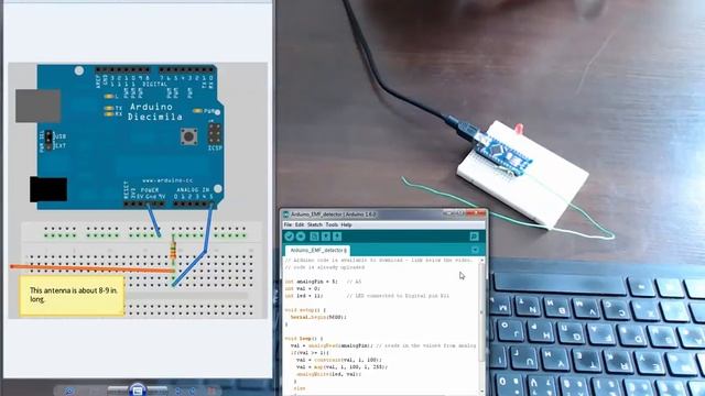 Arduino and Electromagnetic field (EMF) detector смотреть онлайн