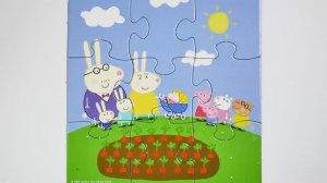 Свинка Пеппа Семья Кроликов и друзья малыши Свинки Пеппы   собираем пазлы для детей Peppa Pig Puzzle