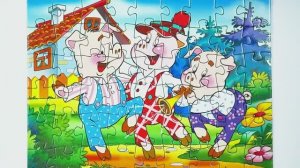 Сказка Три Поросенка - собираем пазлы для детей. The Three Little Pigs Fairy Tail Puzzle