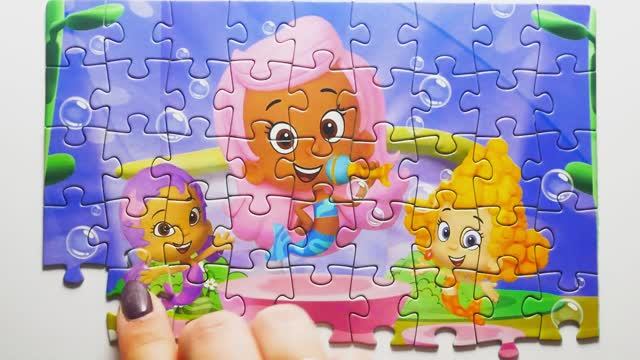 Гуппи и пузырьки - собираем пазлы для детей. Bubble Guppies Puzzle for kids | Раскрашка ТВ смотреть онлайн