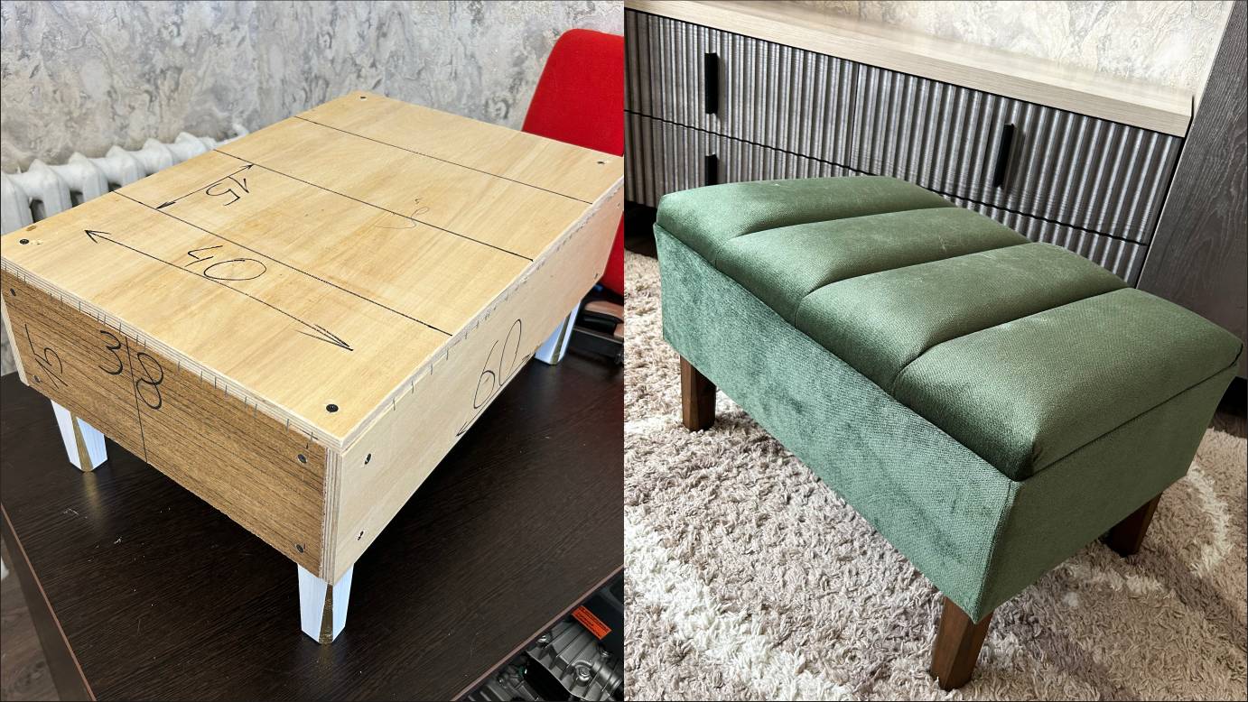 Банкетка в прихожую своими руками / пуф для дома в сегментной стяжке смотреть онлайн