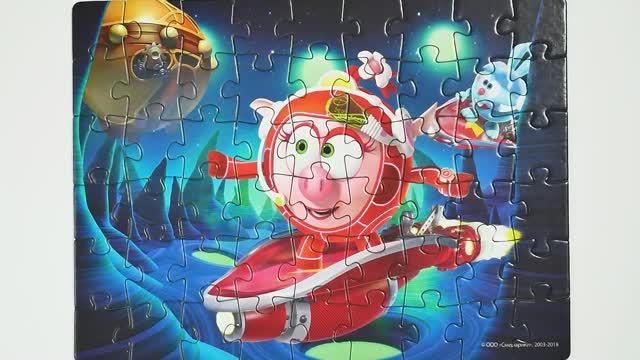 Смешарики - Нюша в космосе - собираем пазлы для детей. KikoRiki Puzzle смотреть онлайн