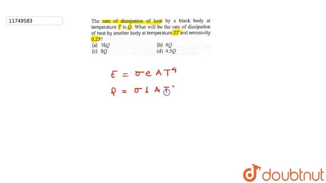 The rate of dissipation of heat by a black body at temperature `T` is `Q`. What will be the the смотреть онлайн
