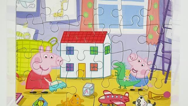 Свинка Пеппа и её брат Джордж играют - собираем пазлы для детей Peppa Pig puzzles #shorts смотреть онлайн