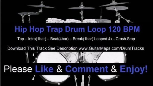 Basic Hip Hop Trap Drum Loop 120 BPM Freestyle Drum Track Rap Beats