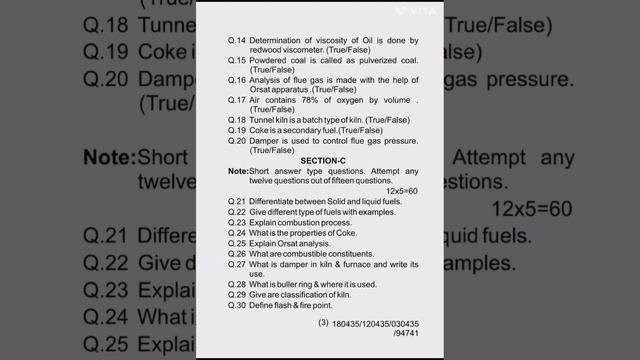 #HSBTE Diploma 3rd Semester Ceramic Engineering Sample paper of Fuel & Furnace смотреть онлайн