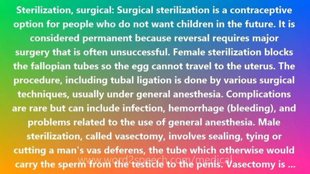 Sterilization, surgical - Medical Definition and Pronunciation смотреть онлайн