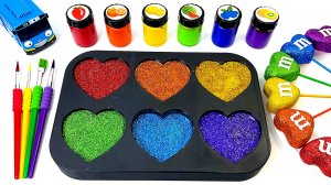 Любимые мультики АСМР для самых маленьких. Сердечки из слайма. Игрушки развивающие.