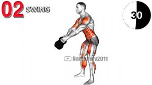 Тренировка с гирей на все группы мышц. Тренировка не выходя их дома.