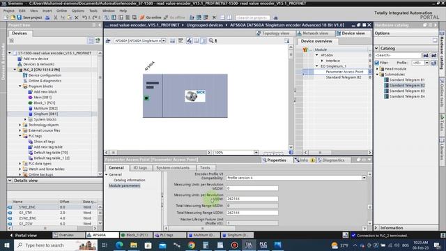 TIA Portal absolutni encoder singlturn and multiturn-position and speed reading PROFINET telegram 8 смотреть онлайн